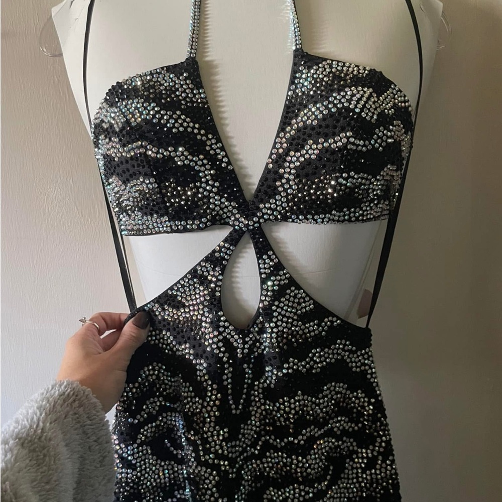 Stunning Black Rhinestone Dress